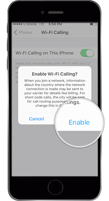 WiFi call u mobile iphone setting