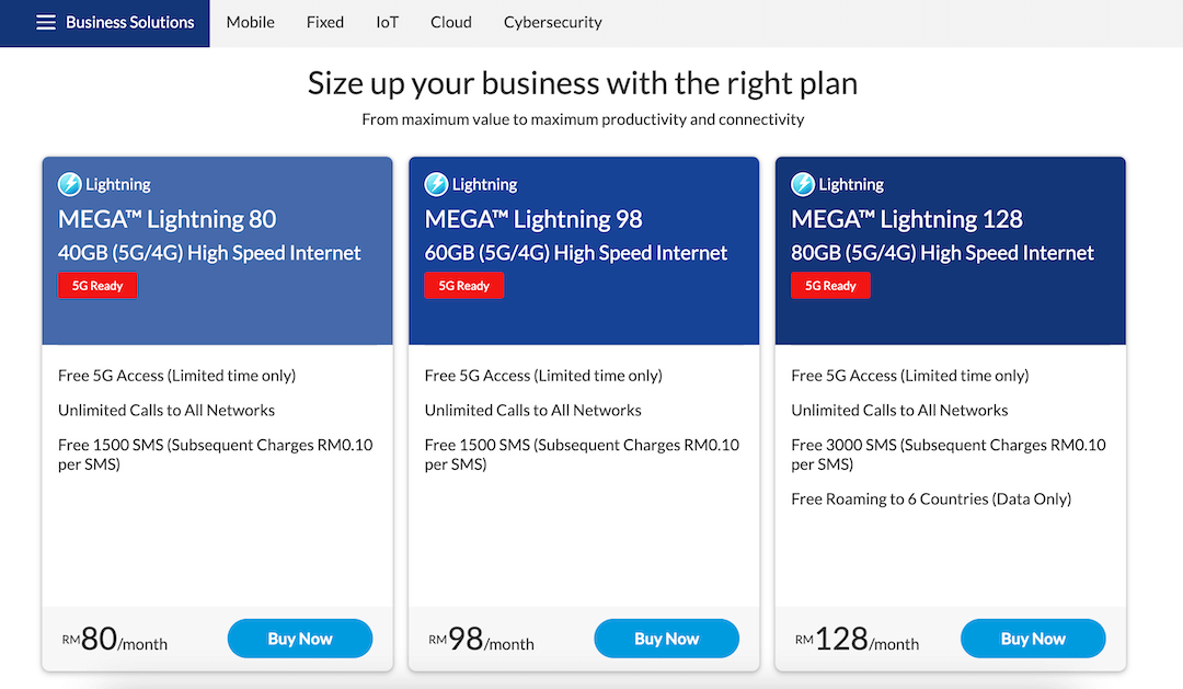 Celcom Business Postpaid Plan